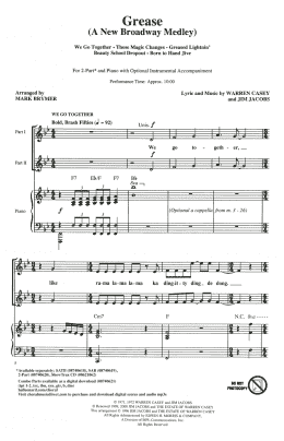 page one of Grease: A New Broadway Medley (arr. Mark Brymer) (2-Part Choir)