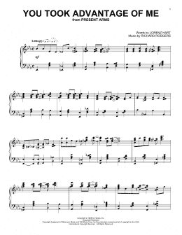 page one of You Took Advantage Of Me (Piano Solo)