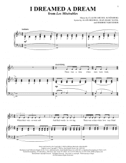page one of I Dreamed A Dream (from Les Miserables) (Piano & Vocal)
