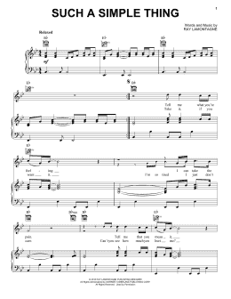 page one of Such A Simple Thing (Piano, Vocal & Guitar Chords (Right-Hand Melody))