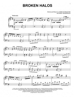 page one of Broken Halos (Piano Solo)