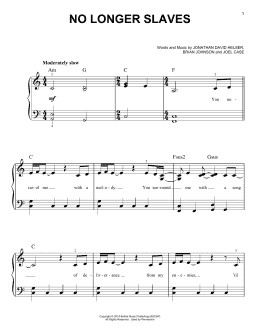 page one of No Longer Slaves (Easy Piano)