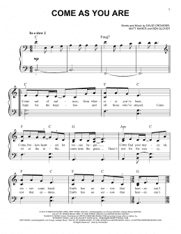 page one of Come As You Are (Easy Piano)
