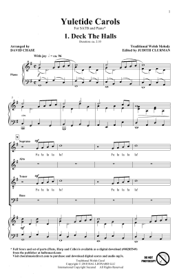 page one of Yuletide Carols (SATB Choir)