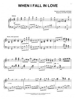 page one of When I Fall In Love [Jazz version] (arr. Brent Edstrom) (Piano Solo)