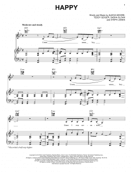 page one of Happy (Piano, Vocal & Guitar Chords (Right-Hand Melody))