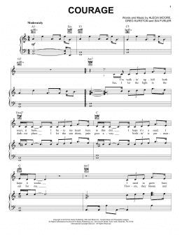page one of Courage (Piano, Vocal & Guitar Chords (Right-Hand Melody))