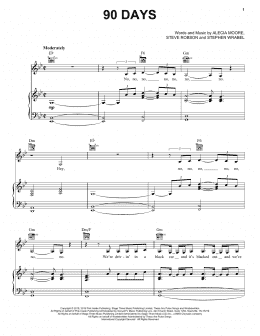 page one of 90 Days (Piano, Vocal & Guitar Chords (Right-Hand Melody))