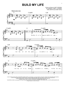 page one of Build My Life (Easy Piano)