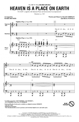 page one of Heaven Is A Place On Earth (arr. Mark Brymer) (SAB Choir)