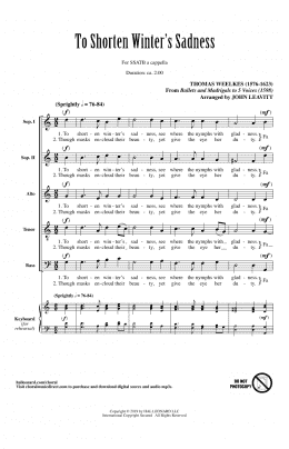 page one of To Shorten Winter's Sadness (arr. John Leavitt) (SATB Choir)