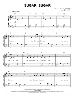 page one of Sugar, Sugar (Easy Piano)
