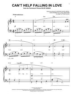 page one of Can't Help Falling In Love (arr. Phillip Keveren) (Easy Piano)