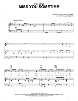page one of (Hey Why) Miss You Sometime (Piano, Vocal & Guitar Chords (Right-Hand Melody))