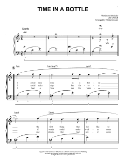 page one of Time In A Bottle (arr. Phillip Keveren) (Easy Piano)