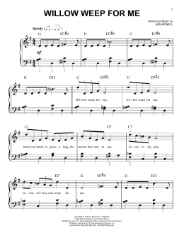 page one of Willow Weep For Me (Easy Piano)