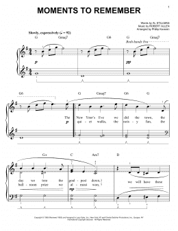 page one of Moments To Remember (arr. Phillip Keveren) (Easy Piano)