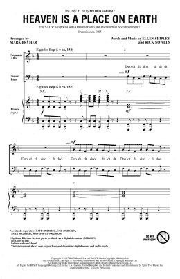 page one of Heaven Is A Place On Earth (arr. Mark Brymer) (SATB Choir)