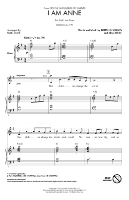 page one of I Am Anne (from On The Shoulders Of Giants) (arr. Mac Huff) (SAB Choir)