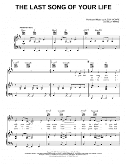 page one of The Last Song Of Your Life (Piano, Vocal & Guitar Chords (Right-Hand Melody))