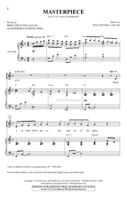 page one of Masterpiece (SATB Choir)