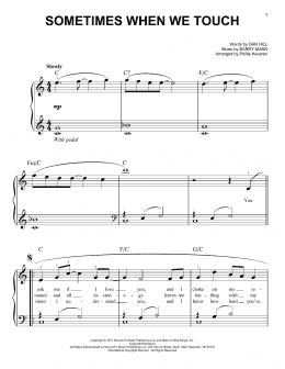 page one of Sometimes When We Touch (arr. Phillip Keveren) (Easy Piano)