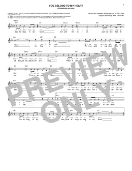 page one of You Belong To My Heart (Solamente Una Vez) (Lead Sheet / Fake Book)