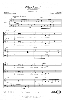 page one of Who Am I? (2-Part Choir)