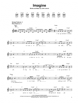 page one of Imagine (Easy Guitar)