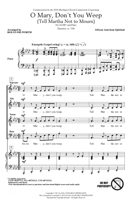 page one of O Mary, Don't You Weep (Tell Martha Not to Mourn) (arr. Rollo Dilworth) (SATB Choir)
