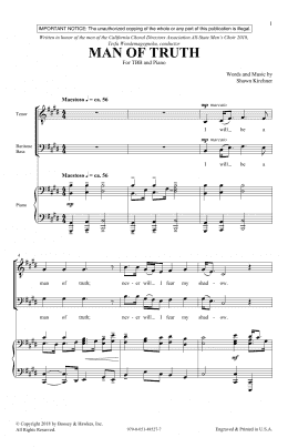 page one of Man Of Truth (TBB Choir)
