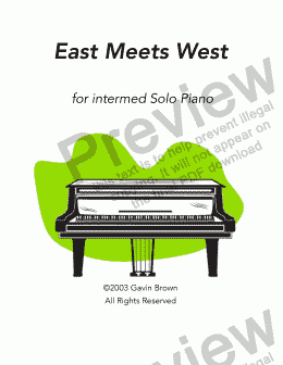 page one of East Meets West for Solo Piano