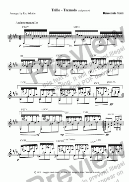 page one of Trillo - Tremolo  (for solo classical guitar)  2pp