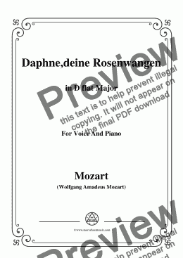 page one of Mozart-Daphne,deine rosenwangen,in D flat Major,for Voice and Piano