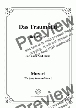 page one of Mozart-Das traumbild,in F Major,for Voice and Piano