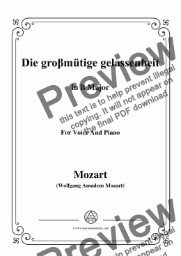 page one of Mozart-Die groβmütige gelassenheit,in B Major,for Voice and Piano