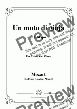 page one of Mozart-Un moto di gioja,in F Major,for Voice and Piano
