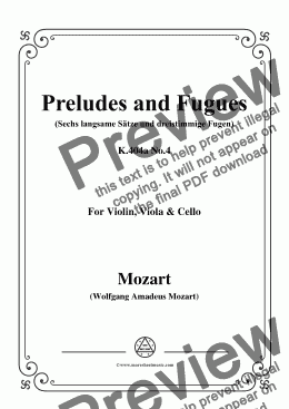 page one of Mozart-Preludes and Fugues,K.404a No.4,for Violin,Viola&Cello
