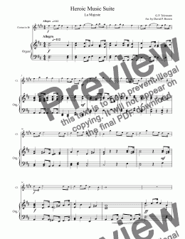 page one of Heroic Music Suite for Clarinet in Bb