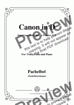 page one of Pachelbel-Canon in D,P.37,No.1,for Violin,Cello and Piano