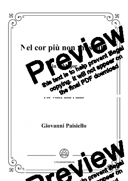 page one of Paisiello-Nel cor più non mi sento in A Major,for Voice&Piano