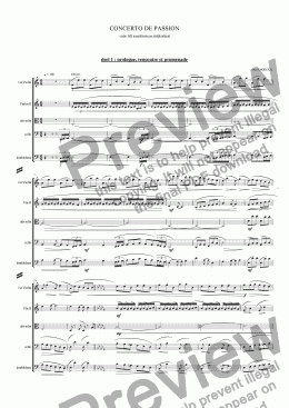 page one of concerto de passion for alto sax and string orchestra part 1, 2 ,3