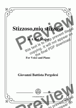 page one of Pergolesi-Stizzoso,mio stizzoso in A flat Major,for Voice&Piano