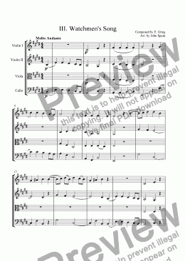 page one of 8 Lyric Pieces, Op. 12 (III. Watchmen's Song)
