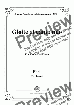 page one of Peri-Gioite al canto mio,for Flute and Piano
