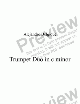 page one of Trumpet Duo in c minor