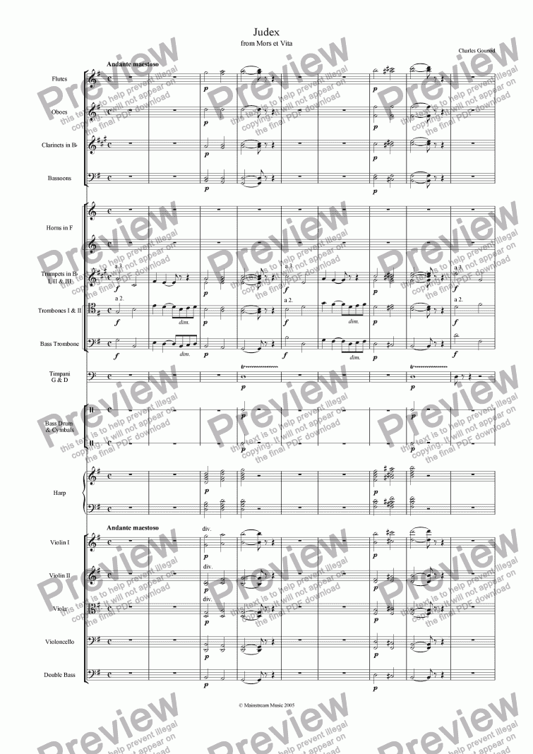 page one of Judex from ’Mors et Vita’ - Full Orchestra