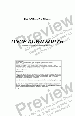 page one of Once Down South (orchestra)