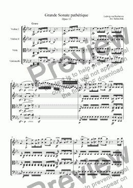 page one of Grande Sonate pathétique (String Quartet)