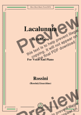 page one of Rossini-La calunnia in D Major, for Voice and Piano